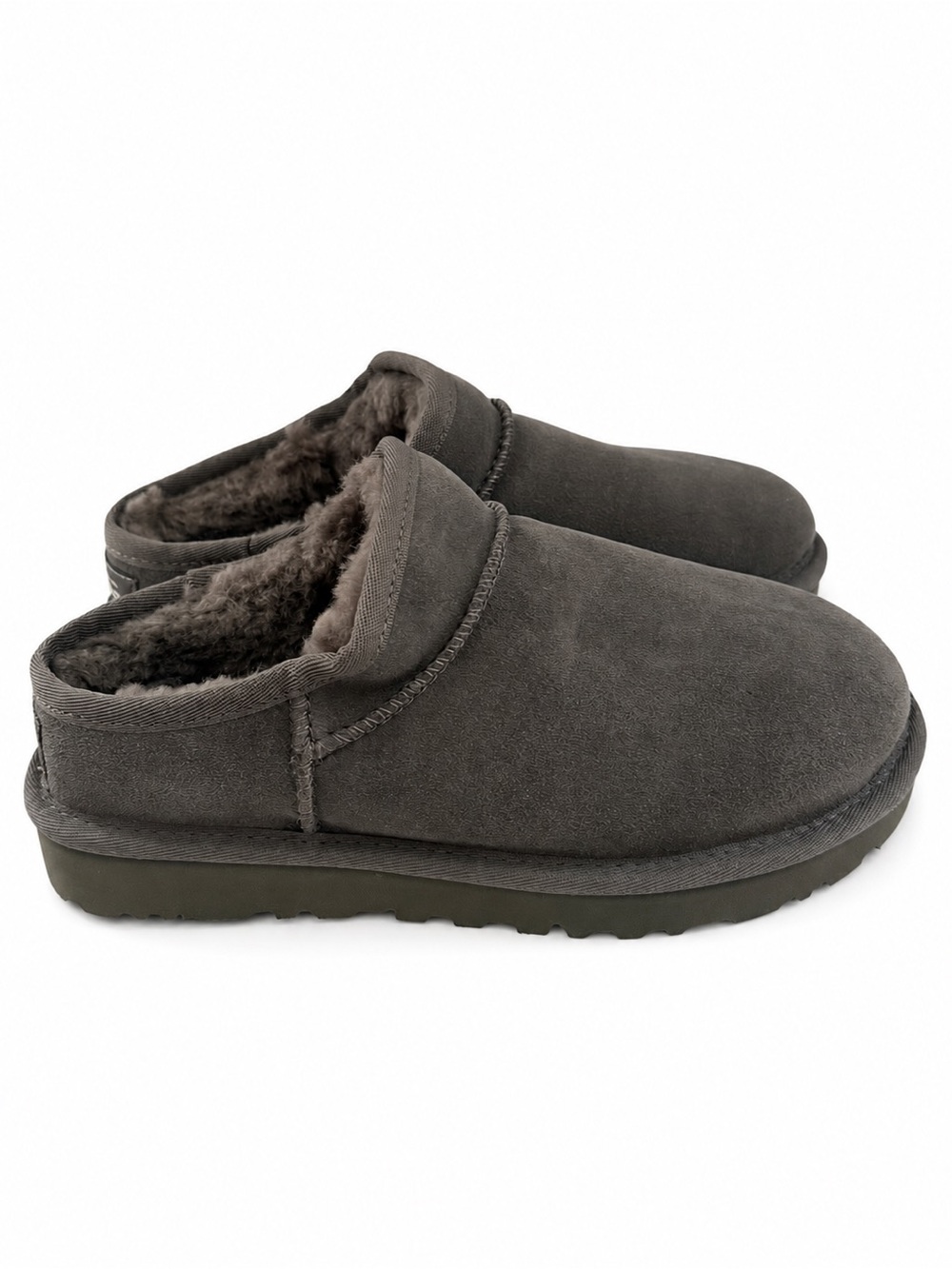 UGG WOMEN’S CLASSIC SLIPPER boots SHEARLING MOCCASIN SHOES Grey  6